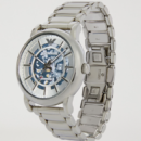 Emporio Armani Meccanico Automatic Silver Dial Silver Steel Strap Watch for Men - AR60006